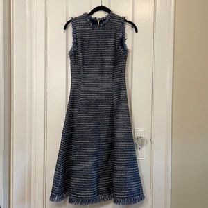Eliza J Tweed Dress with Frayed Edges